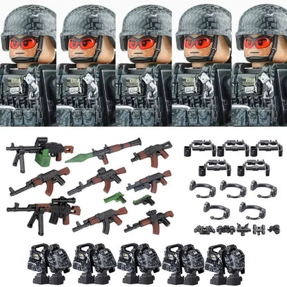 Military Soldier Building Blocks Mini Figure Set with Accessories