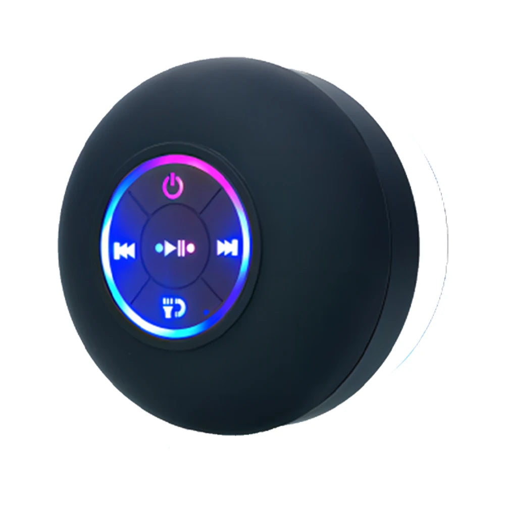 Portable Bluetooth Speaker Waterproof LED Suction Cup Shower Speaker