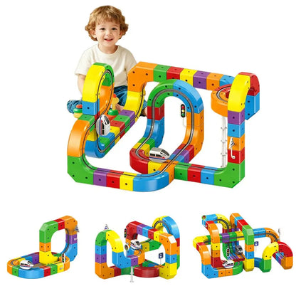 Train Track Building Set – 3D Cube Track