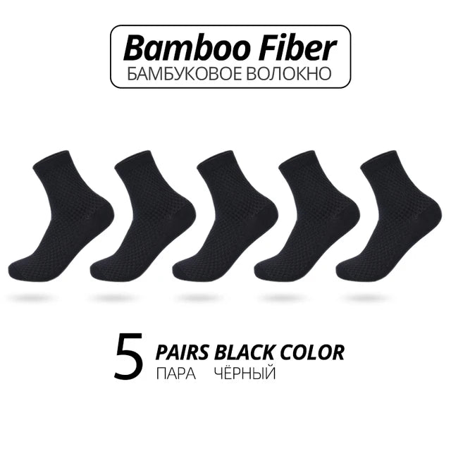 Bamboo Fiber Crew Socks Men's Breathable Business Socks