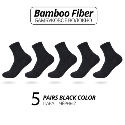 Bamboo Fiber Crew Socks Men's Breathable Business Socks