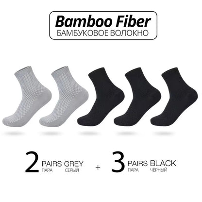 Bamboo Fiber Crew Socks Men's Breathable Business Socks