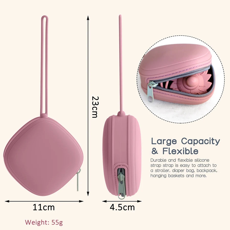 Silicone Pacifier Holder Case Portable Baby Soother Box