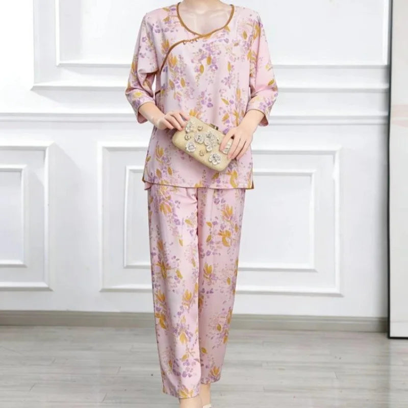 Women's Cotton Sleepwear Set – Summer Two-Piece Pajamas