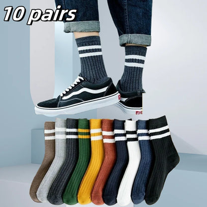 Men's Bamboo Fiber Socks Breathable Crew Sports Socks
