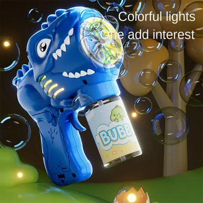 Dinosaur Bubble Machine Electric Bubble Gun with Lights