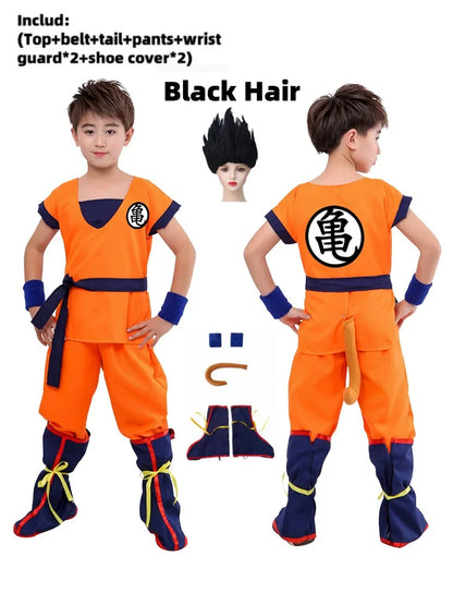 Kids Roku Cosplay Costume Saiyan Anime Outfit Set
