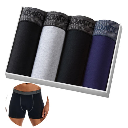 Men's Cotton Boxer Shorts 4PCS Soft Stretch Underwear Set