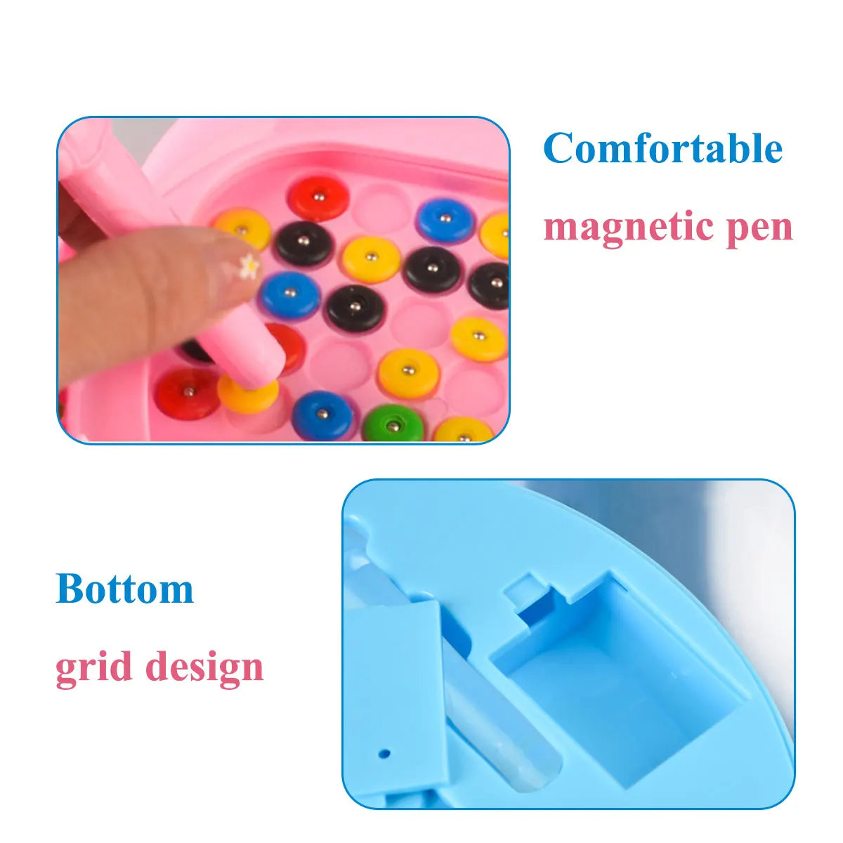 1 PCS Children's Magnetic Doodle Board with Pen & Beads Drawing Toy for 3-8 Years Kids Educational Boy Girl Montessori Gift