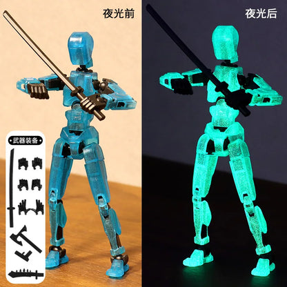 T13 Multi-Joint Robot Action Figure with Dog – 14cm Poseable Model