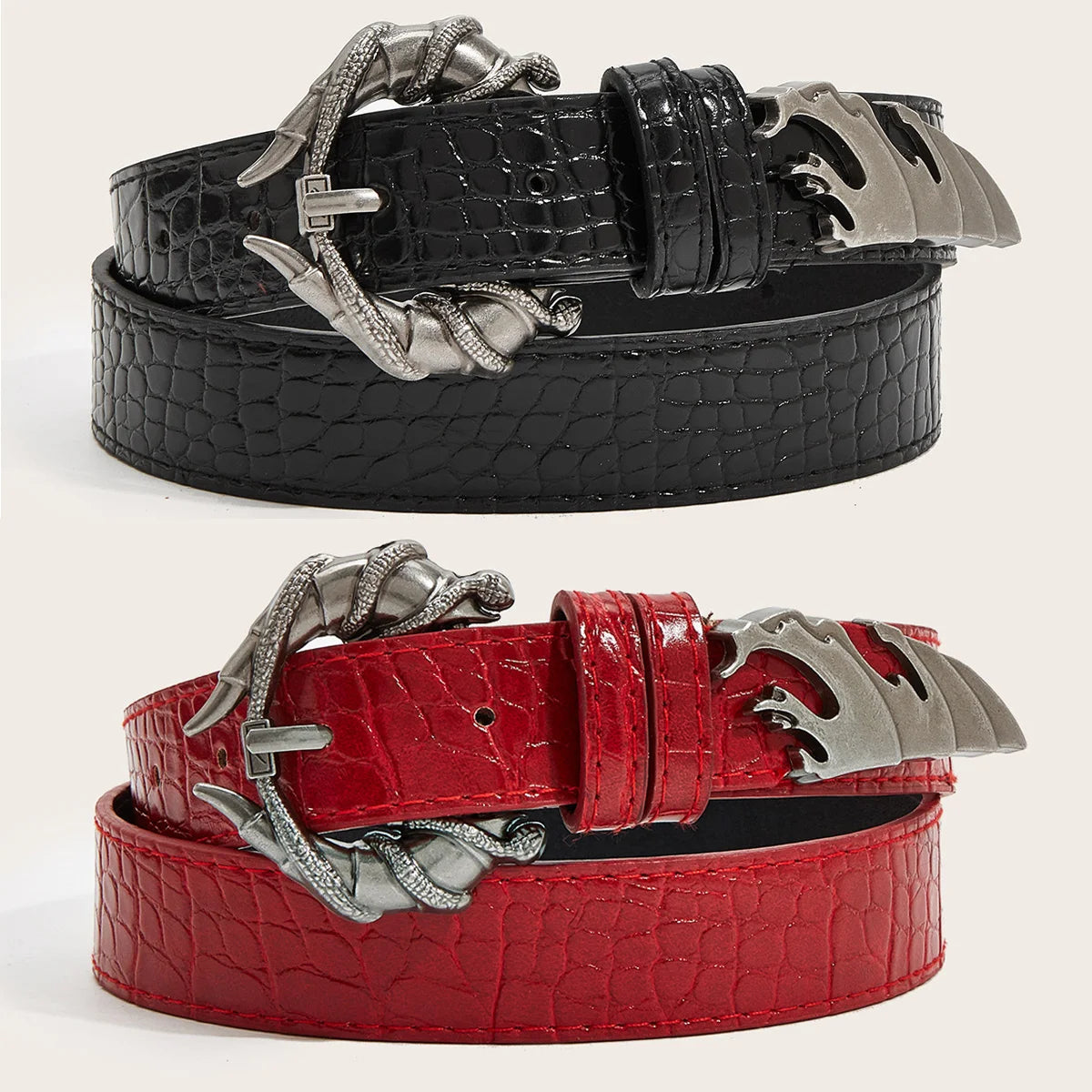 Black Punk Gothic Belt For Men Cool Waistband Gothic Accessories Chic PU Jeans Belt Plus Size Y2K Decoration Halloween Gift