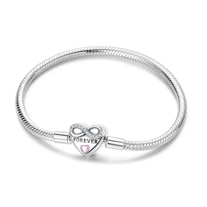 925 Sterling Silver Heart Bracelet with Zircon Accent