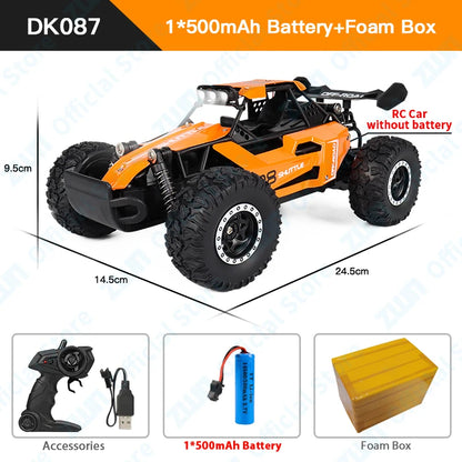 ZWN 1:16 RC Off-Road Car with LED Lights – 2.4GHz Remote Control Climbing Vehicle