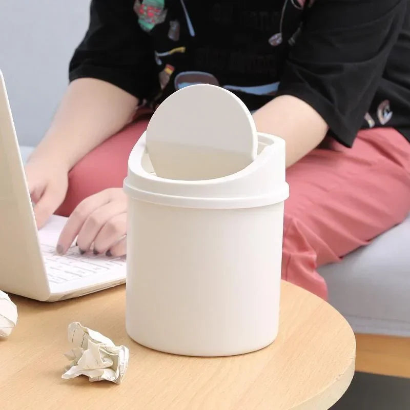 Mini Desktop Trash Can – Small Desk Bin with Flip Lid for Home & Office