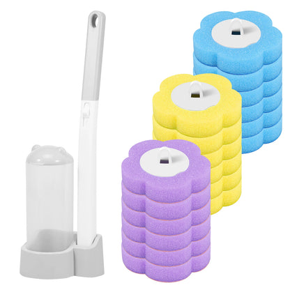 Disposable Toilet Brush Set with Holder & Refills
