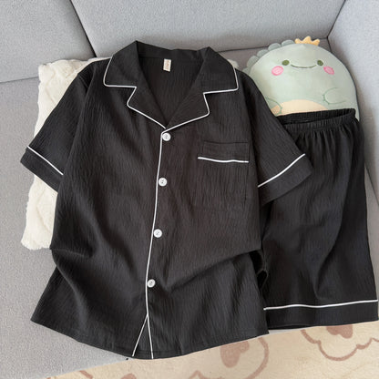 Men's Slim Fit Pajama Set Short Sleeve Summer Loungewear