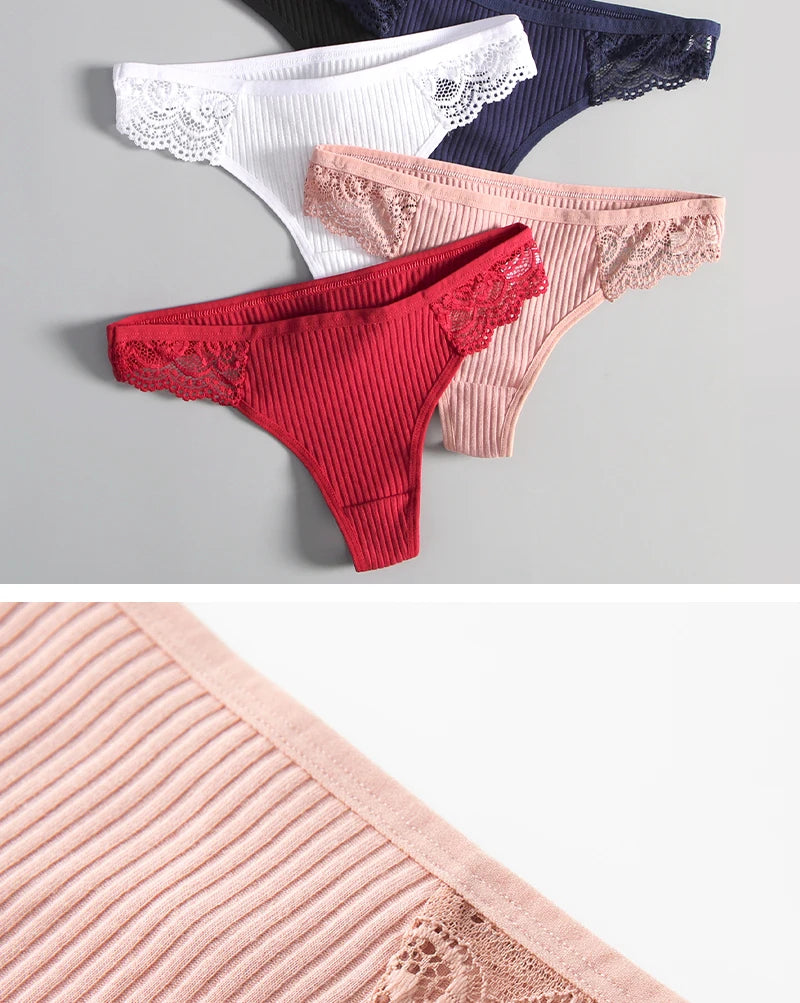 Cotton G String Panties 3PCS Women's Antibacterial Thongs