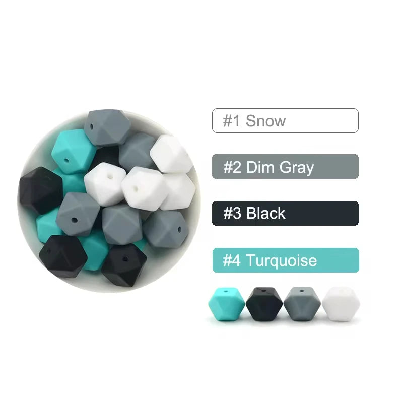 Silicone Hexagon Beads 10pcs Food Grade DIY Jewelry Making