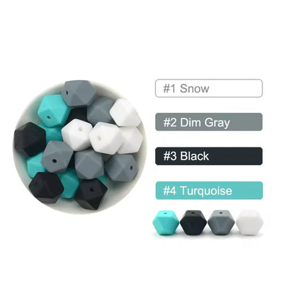 Silicone Hexagon Beads 10pcs Food Grade DIY Jewelry Making