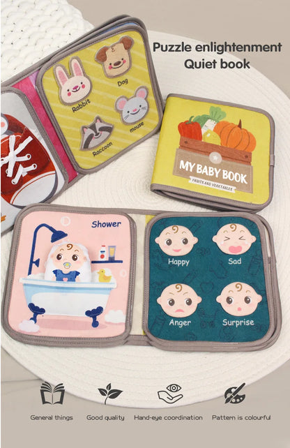 Montessori Busy Book Animal Cognitive Sensory Learning Toy