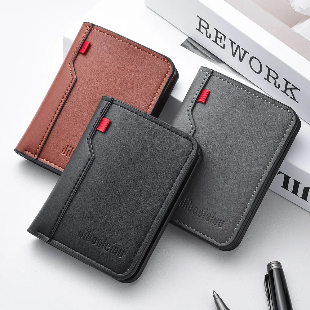 Men's Credit Card Wallet Ultra Thin PU Leather Mini Wallet