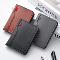 Men's Credit Card Wallet Ultra Thin PU Leather Mini Wallet