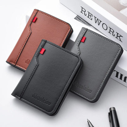 Men's Credit Card Wallet Ultra Thin PU Leather Mini Wallet