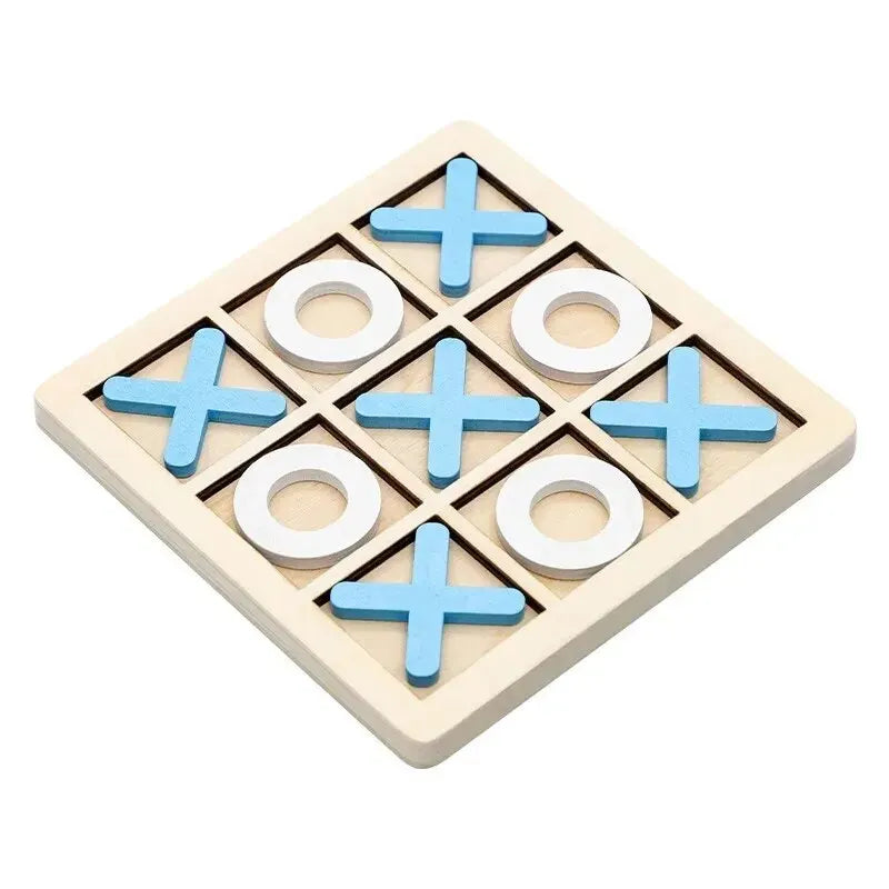 Wooden Tic Tac Toe Game Montessori XO Puzzle Board Toy