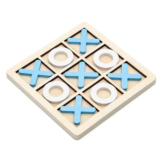 Wooden Tic Tac Toe Game Montessori XO Puzzle Board Toy