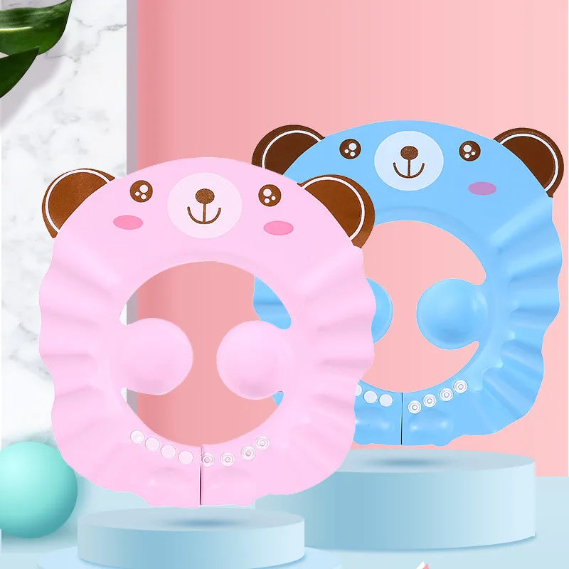 Baby Shower Cap Adjustable Hair Wash Hat for Kids Bath Time