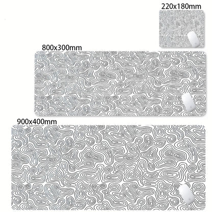 XXL Black & White Desk Mat – Abstract Liquid Gaming Mouse Pad