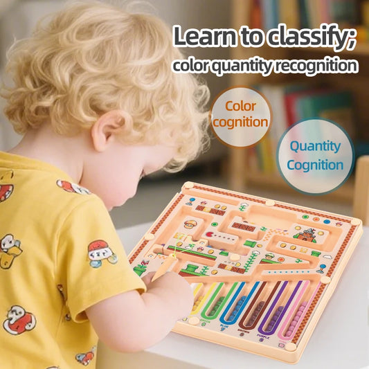 Magnetic Maze Rolling Ball Logic Toy for Kids