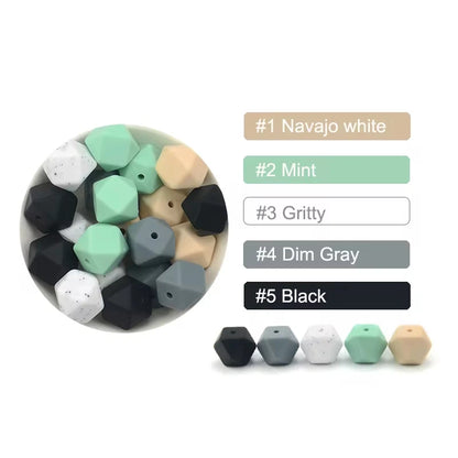 Silicone Hexagon Beads 10pcs Food Grade DIY Jewelry Making