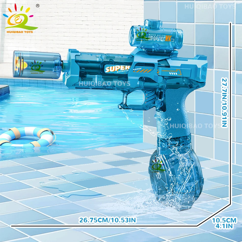 A rechargeable water blaster made for exciting pool, beach, and outdoor water games.