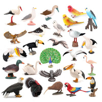 Bird Animal Figures Kiwi Peacock Phoenix Toucan Figurines