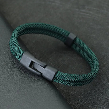 Men's Rope Bracelet – Double Layer Stackable Wristband