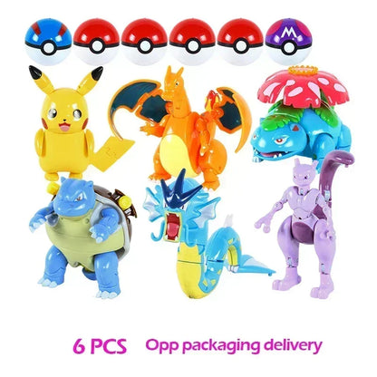 Pokémon Figure Toy Deform Poke ball Action Figure Set