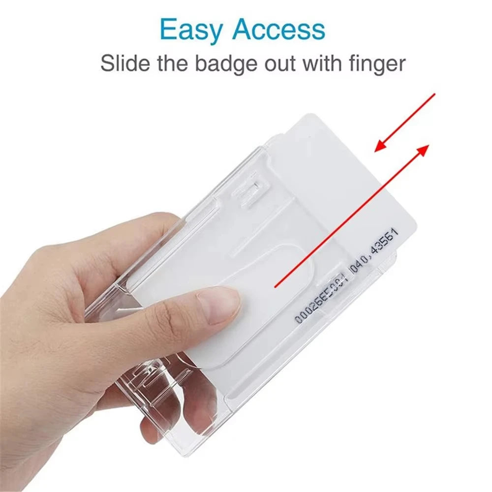 Retractable ID Card Holder Transparent Badge Holder Case