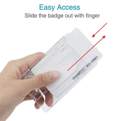 Retractable ID Card Holder Transparent Badge Holder Case