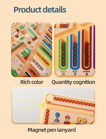 Magnetic Maze Rolling Ball Logic Toy for Kids