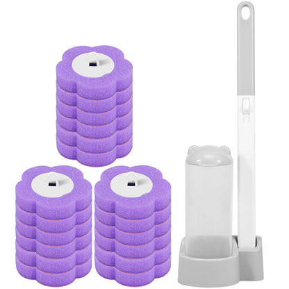 Disposable Toilet Brush Set with Holder & Refills