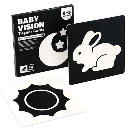 Baby Visual Stimulation Cards Montessori High Contrast Flash Cards