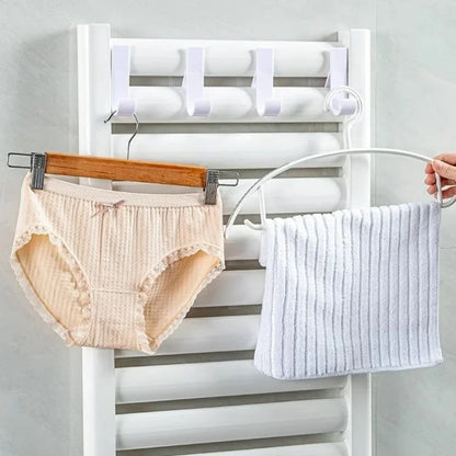Radiator Towel Hooks Bathroom Heated Rail Hangers 2/6PCS
