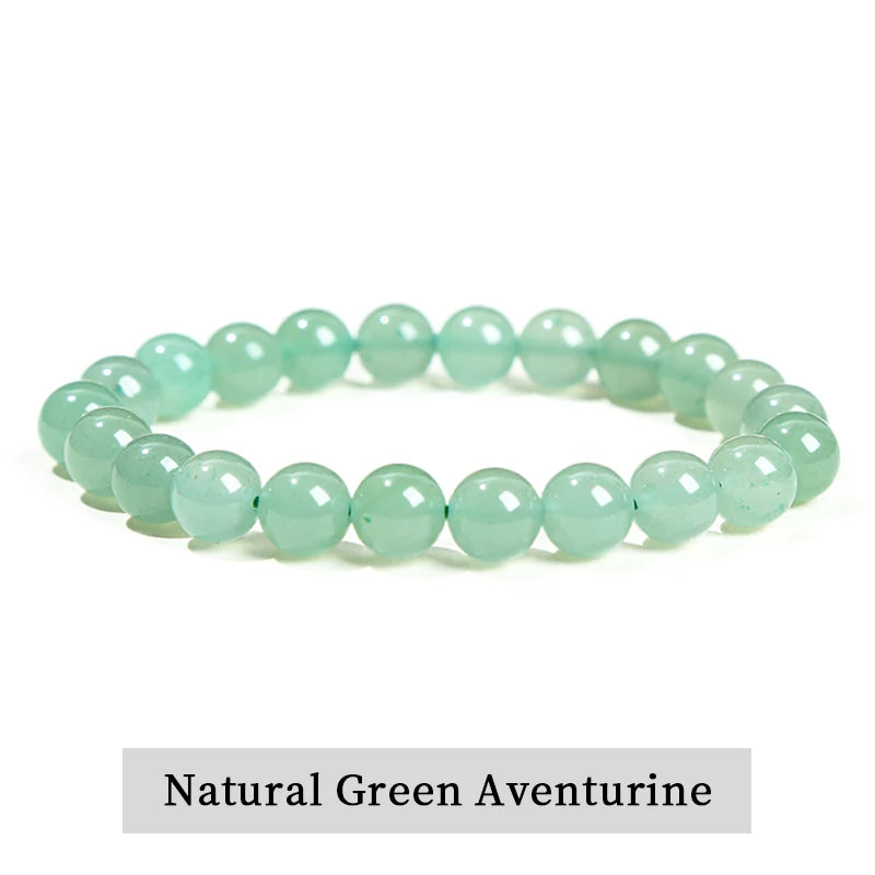 Natural Stone Bead Bracelet – Crystal Gemstone Stretch Bracelet