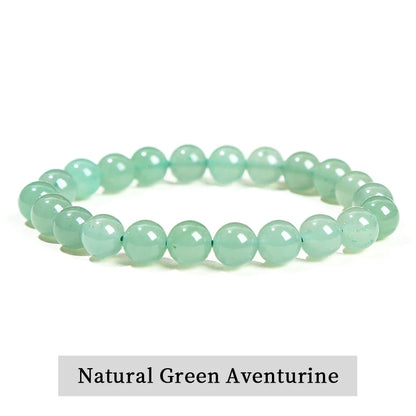 Natural Stone Bead Bracelet – Crystal Gemstone Stretch Bracelet