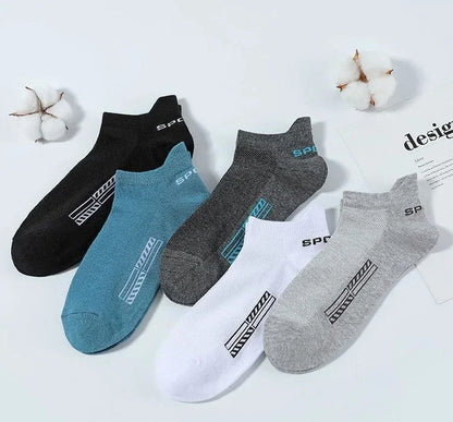 Men's Ankle Socks Breathable Cotton Sports Socks 5 Pairs