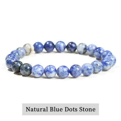 Natural Stone Bead Bracelet – Crystal Gemstone Stretch Bracelet