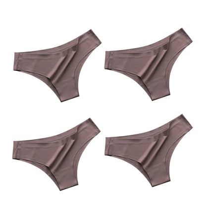 Seamless Brazilian Panties 4PCS Ice Silk Low Rise Briefs