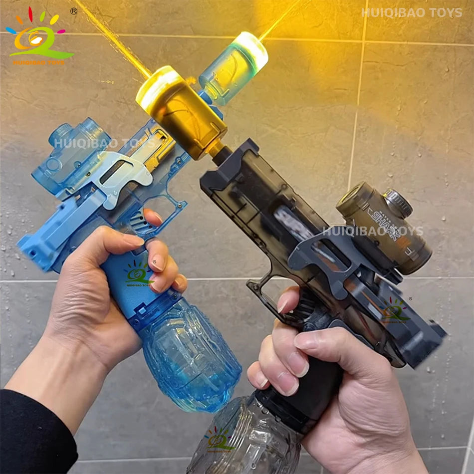 A rechargeable water blaster made for exciting pool, beach, and outdoor water games.