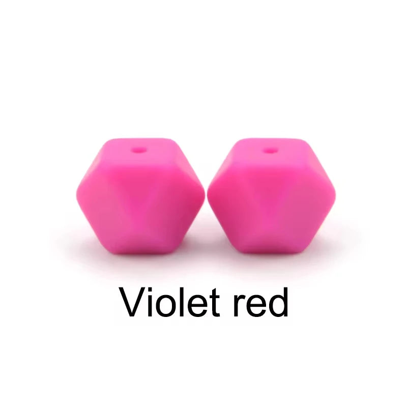 Silicone Hexagon Beads 10pcs Food Grade DIY Jewelry Making
